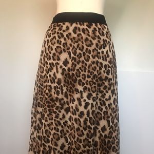 Misook Leopard Print Midi Skirt